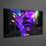 Women  4 Pieces Mega Glass Wall Art (150x92 cm)