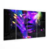 Cuadro de cristal «Mujer» 4 piezas Mega (59"x36")