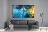 Astronaut  4 Pieces Mega Glass Wall Art (150x92 cm)