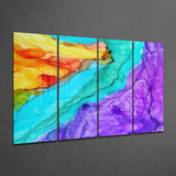 Colorful Steam 4 Pieces Mega Glass Wall Art (150x92 cm)
