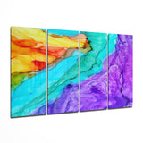 Vapor colorido 4 piezas de arte de pared de cristal Mega (150x92 cm)