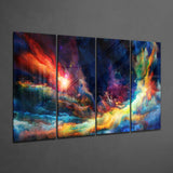 Colorful Space 4 Pieces Mega Glass Wall Art (150x92 cm)