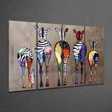 Zebras 4 Pieces Mega Glass Wall Art (150x92 cm)
