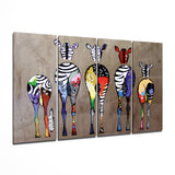 Zebras 4 piezas de arte de pared de cristal Mega (150x92 cm)