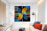 Arte de pared de vidrio de Fortuna flor quadro