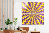 Gelbe Illusion Quadro Glasbild - 40x40 cm