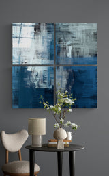 Tableau en verre Quadro Touche bleue - 40x40 cm