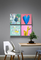Cactus Quadro Glass Wall Art - 40x40 cm