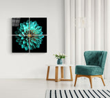 Arte de pared de vidrio de Chrysanthemum verde quadro