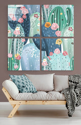 Cactus Quadro tableau en verre - 40x40 cm