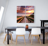 Horizon Line Quadro Glass Wall Art - 40x40 cm