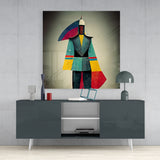 Colored Man Glass Wall Art || Designer's Collection