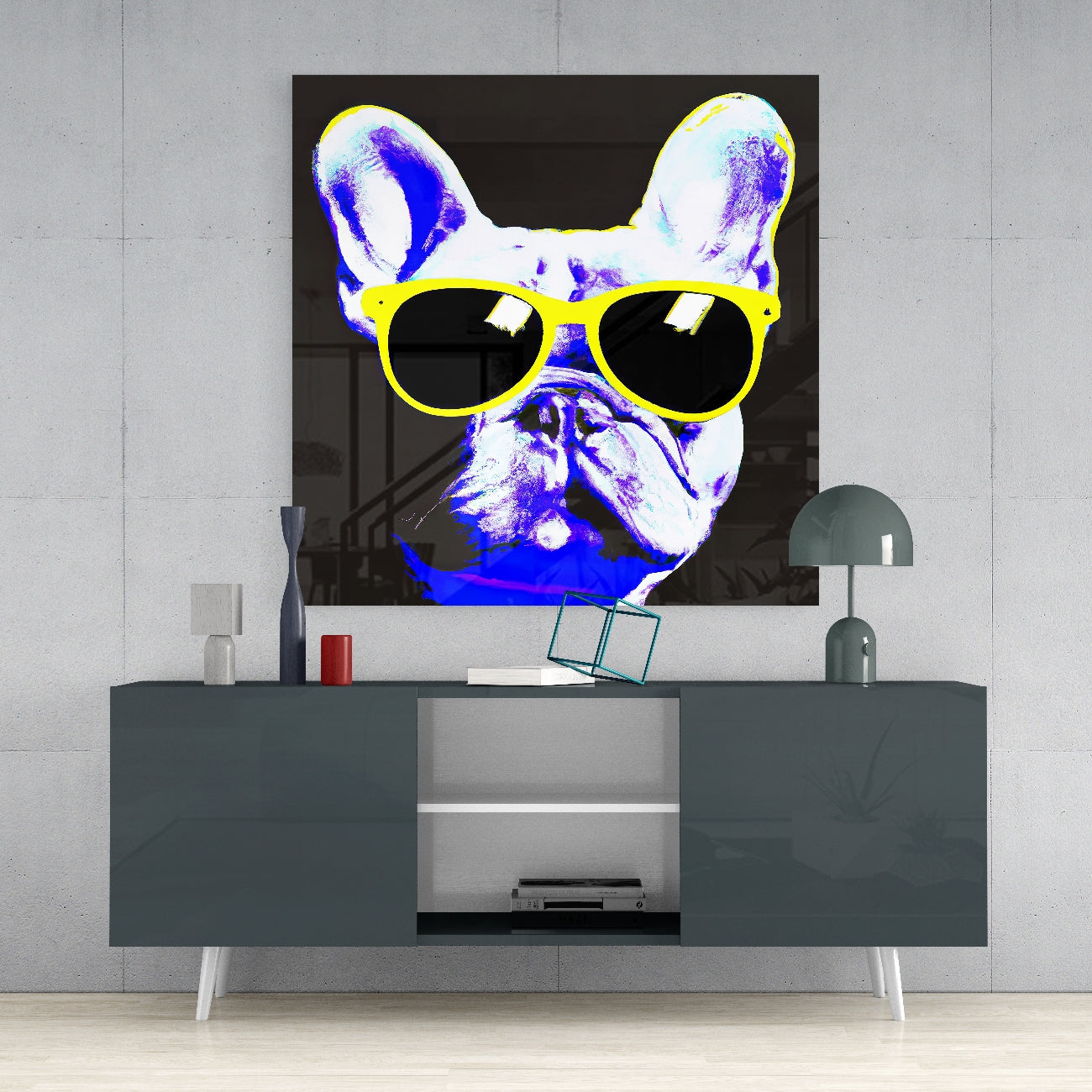 Cool Dog Glass Wall Art || Designer's Collection