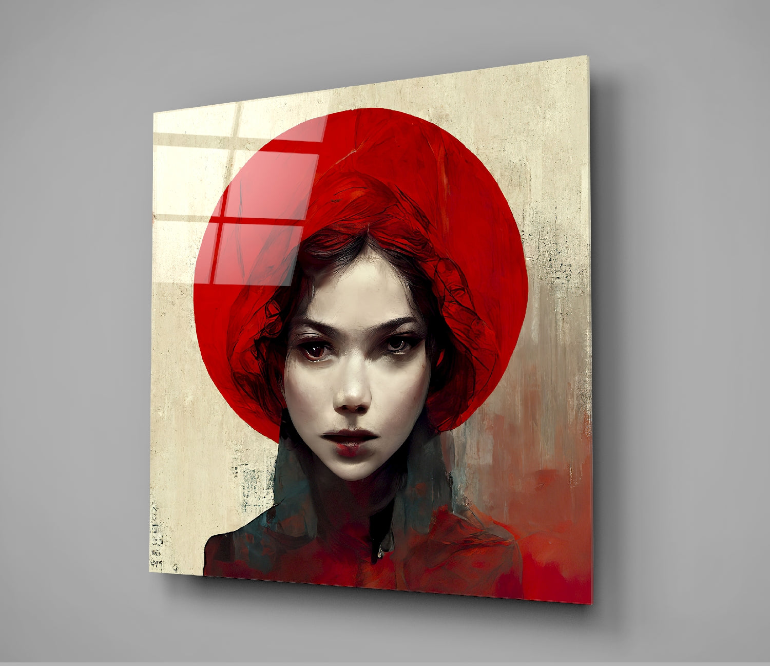 Red Hat Glass Wall Art || Designer's Collection