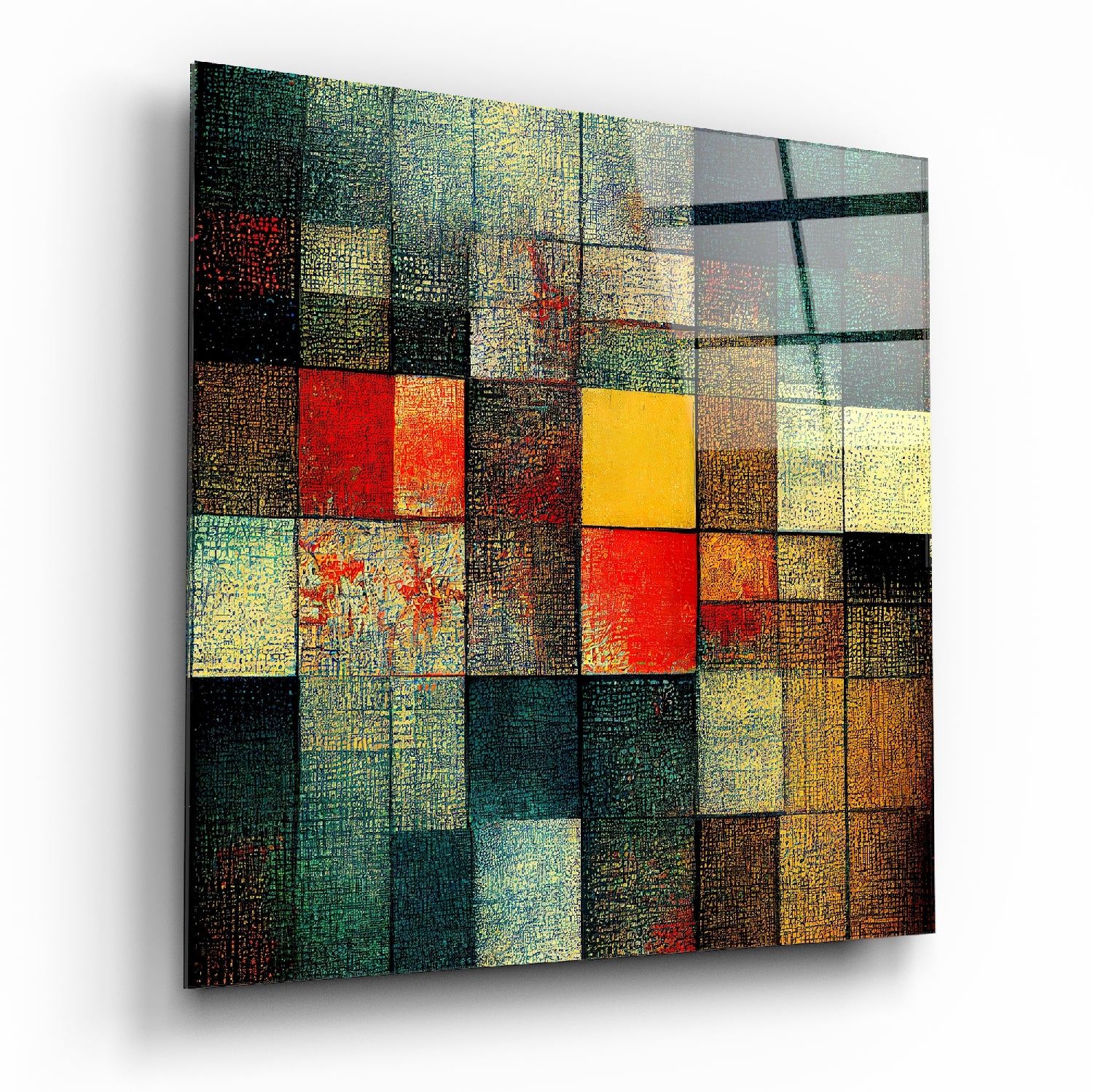Blocks Glass Wall Art || Designer's Collection