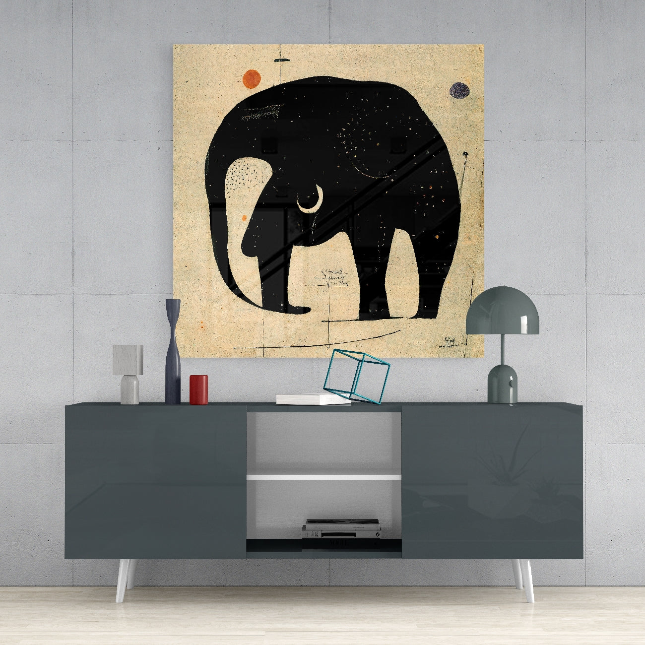 Wassily's Elephant Glass Wall Art || Designer's Collection