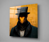 The Beak Behind the Masks Glass Wall Art || Designer's Collection