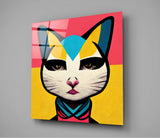 Ms. Cat Glass Wall Art || Designer's Collection