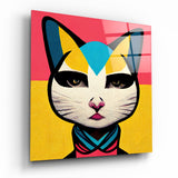 Ms. Cat Glass Wall Art || Designer's Collection