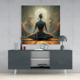 Meditation Glass Wall Art || Designer's Collection