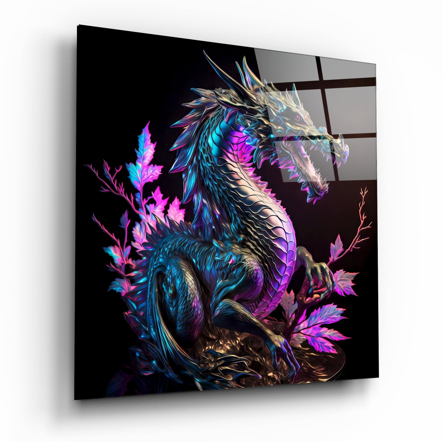 Dragon's Anger Glass Wall Art || Designer's Collection