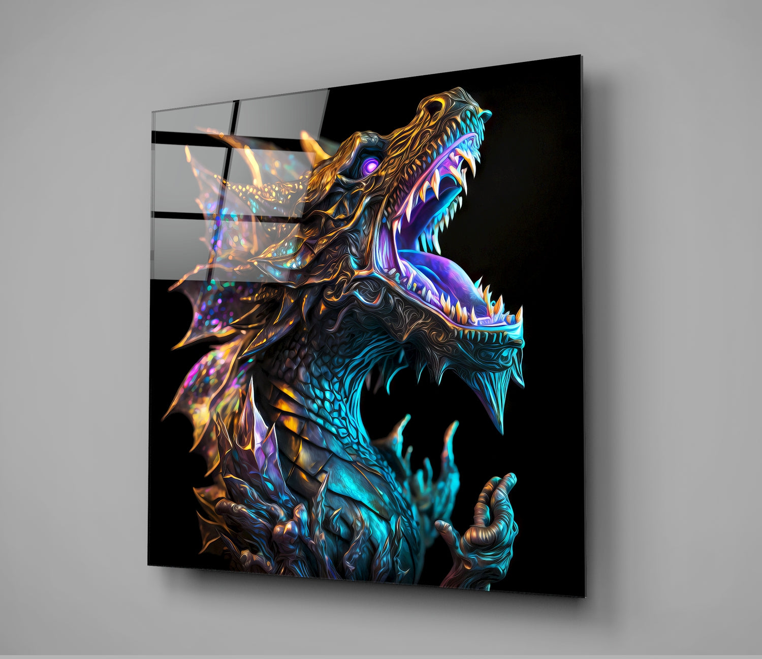 Dragon's Roar Glass Wall Art || Designer's Collection