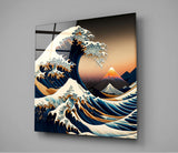 Waves Glass Wall Art || Designer's Collection