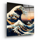 Waves Glass Wall Art || Designer's Collection