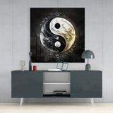 Ying and Yang Glass Wall Art || Designer's Collection