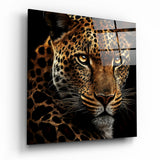 Leopard || Designer -Sammlung Glasbild