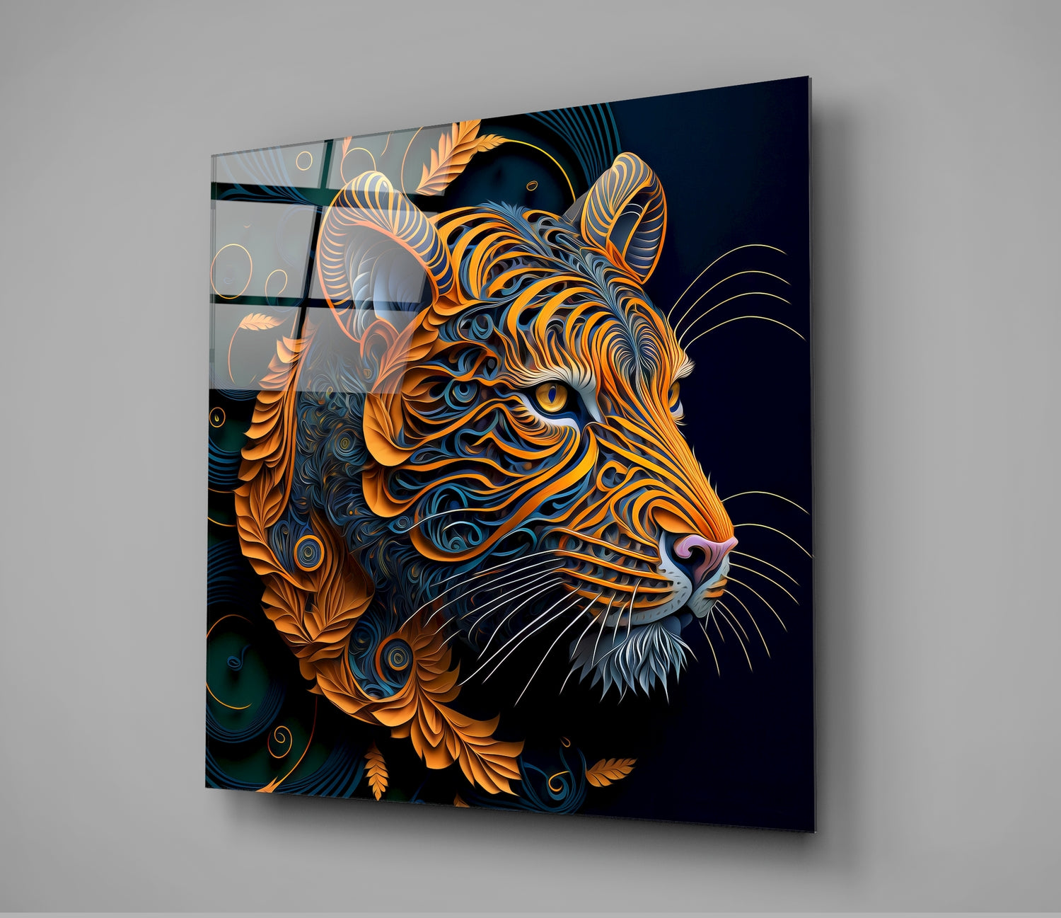 Tiger Glass Wall Art || Designer's Collection