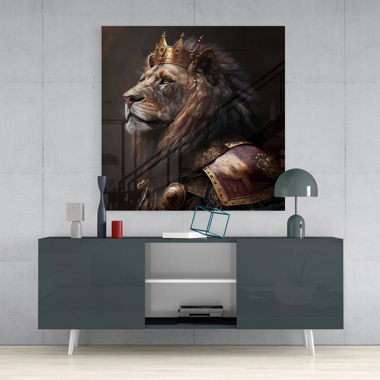 Lion King Glass Wall Art || Designer's Collection