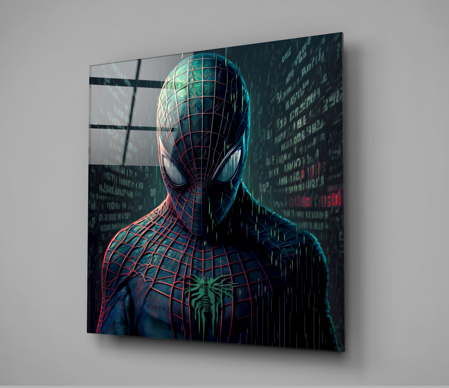 Iconic Spiderman Glass Wall Art || Designer's Collection