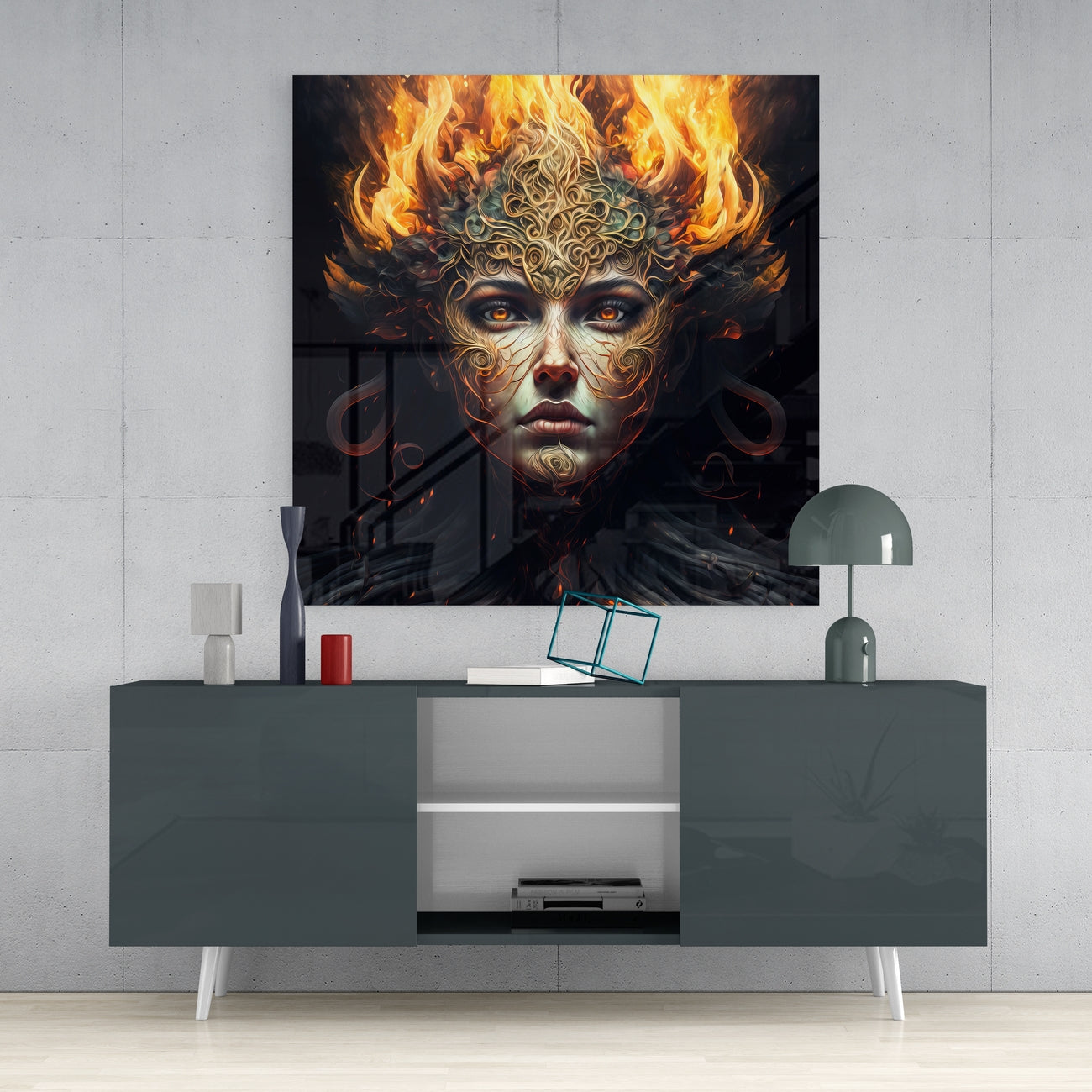 The Wrath of the Woman Glass Wall Art || Designer's Collection