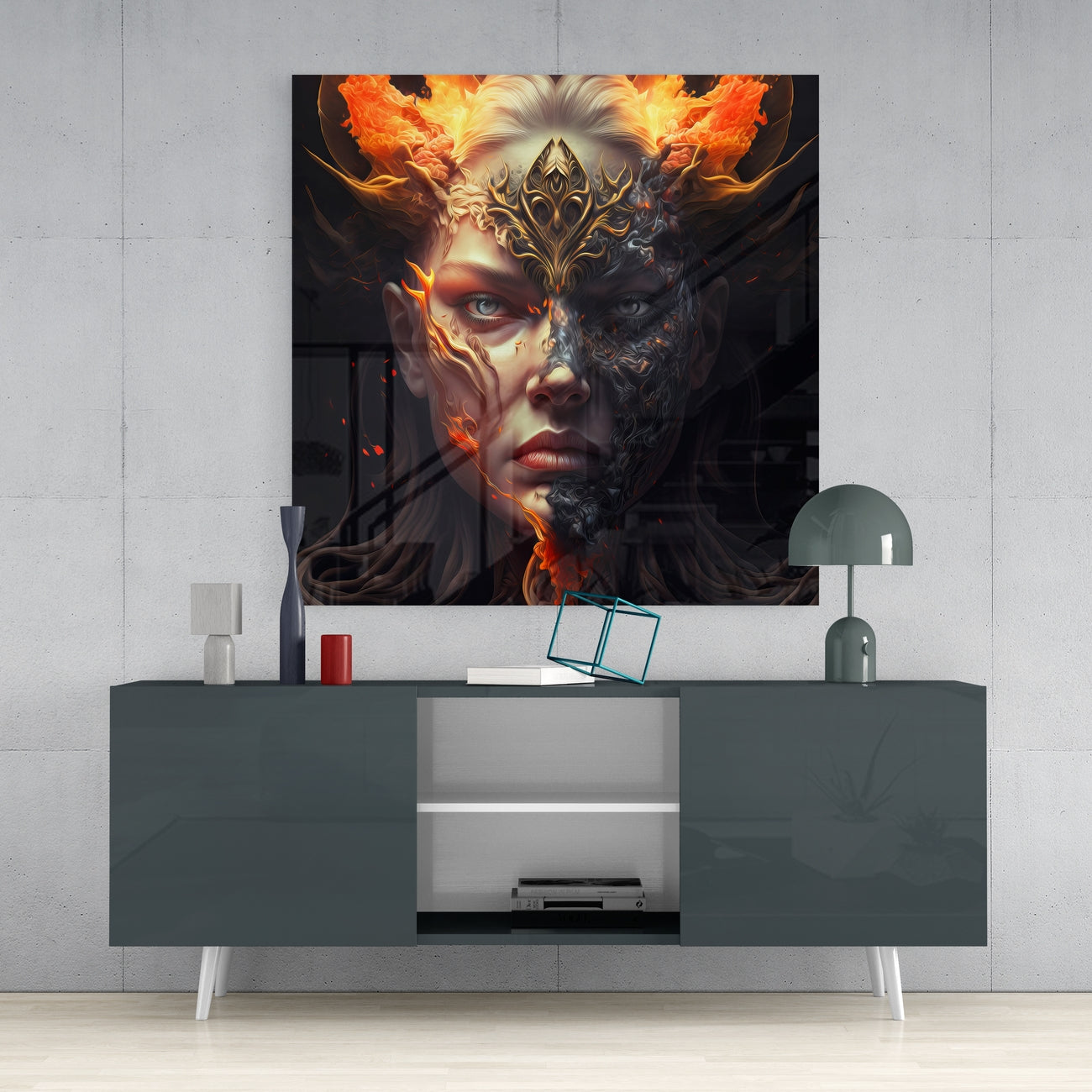 The Wrath of the Woman Glass Wall Art || Designer's Collection