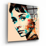 Audrey Hepburn Glass Wall Art || Designer's Collection