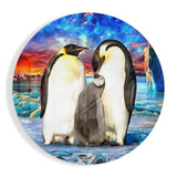 Penguin Family Glass Wall Art