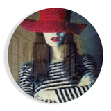 Woman in Hat Glass Wall Art