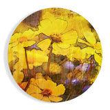 Yellow Flowers Glass Wall Art