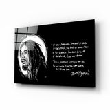 Words of Bob Marley Glass Wall Art