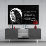 Words of Bob Marley Glass Wall Art