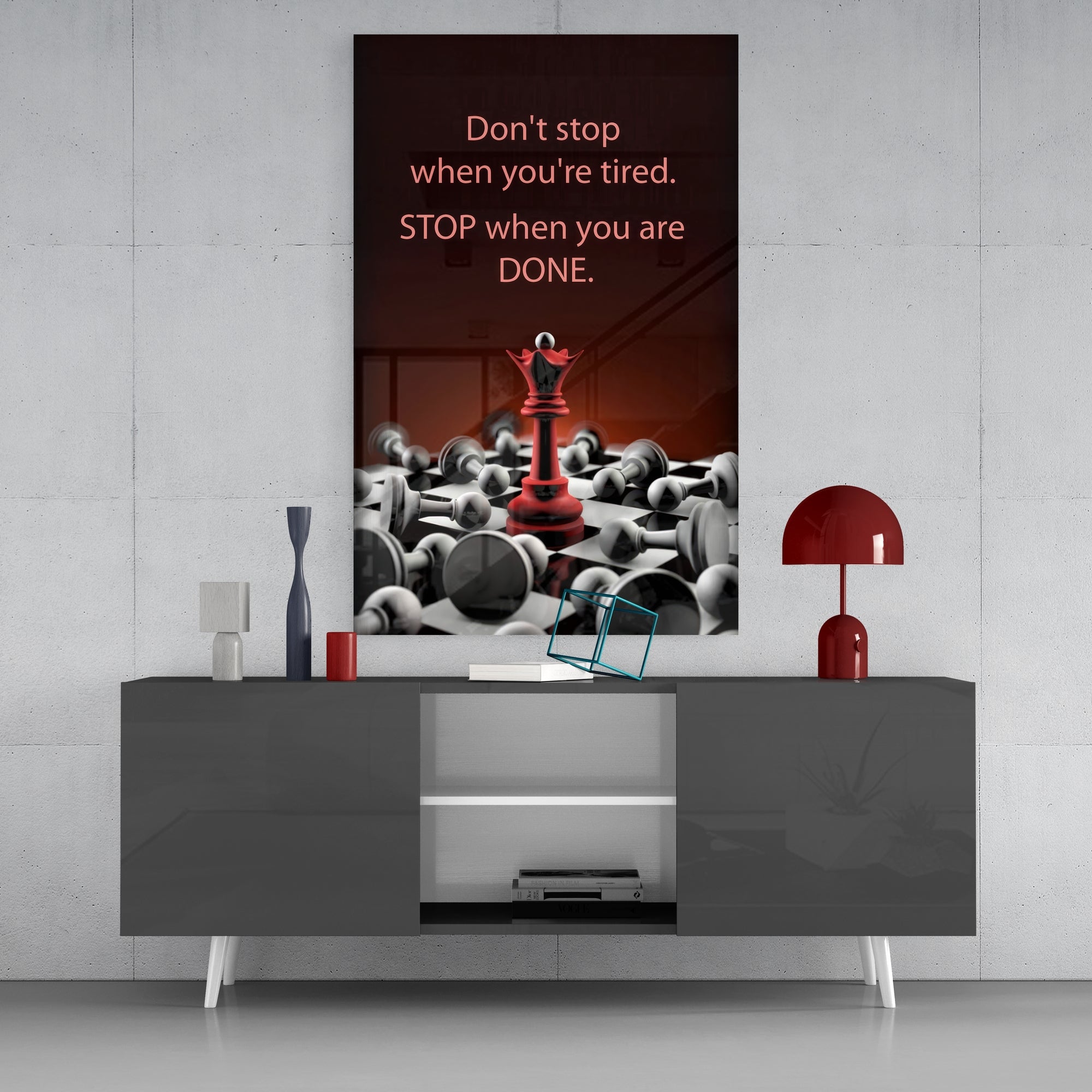 Don't Stop Glass Wall Art