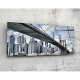 Glasbild „Brooklyn Bridge" (92x36 cm)