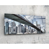 Arte de pared de vidrio de Brooklyn Bridge (92x36 cm)