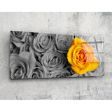 Glasbild „Gelbe Rose" (92x36 cm)