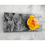 Yellow Rose Glass Wall Art (92x36 cm)