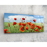 Tableau en verre « Coquelicot » (92x36 cm)