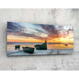 Arte de pared de vidrio de Sunset by the mare (92x36 cm)