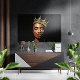 Rap-Ikone mit Bandana Gebürstetes Aluminium-Dibond Wandbild - 60x39 cm