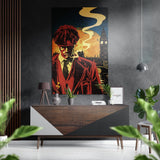 Wandbild aus gebürstetem Aluminium-Dibond 1920s Gangster Cap Portrait - 60x39 cm